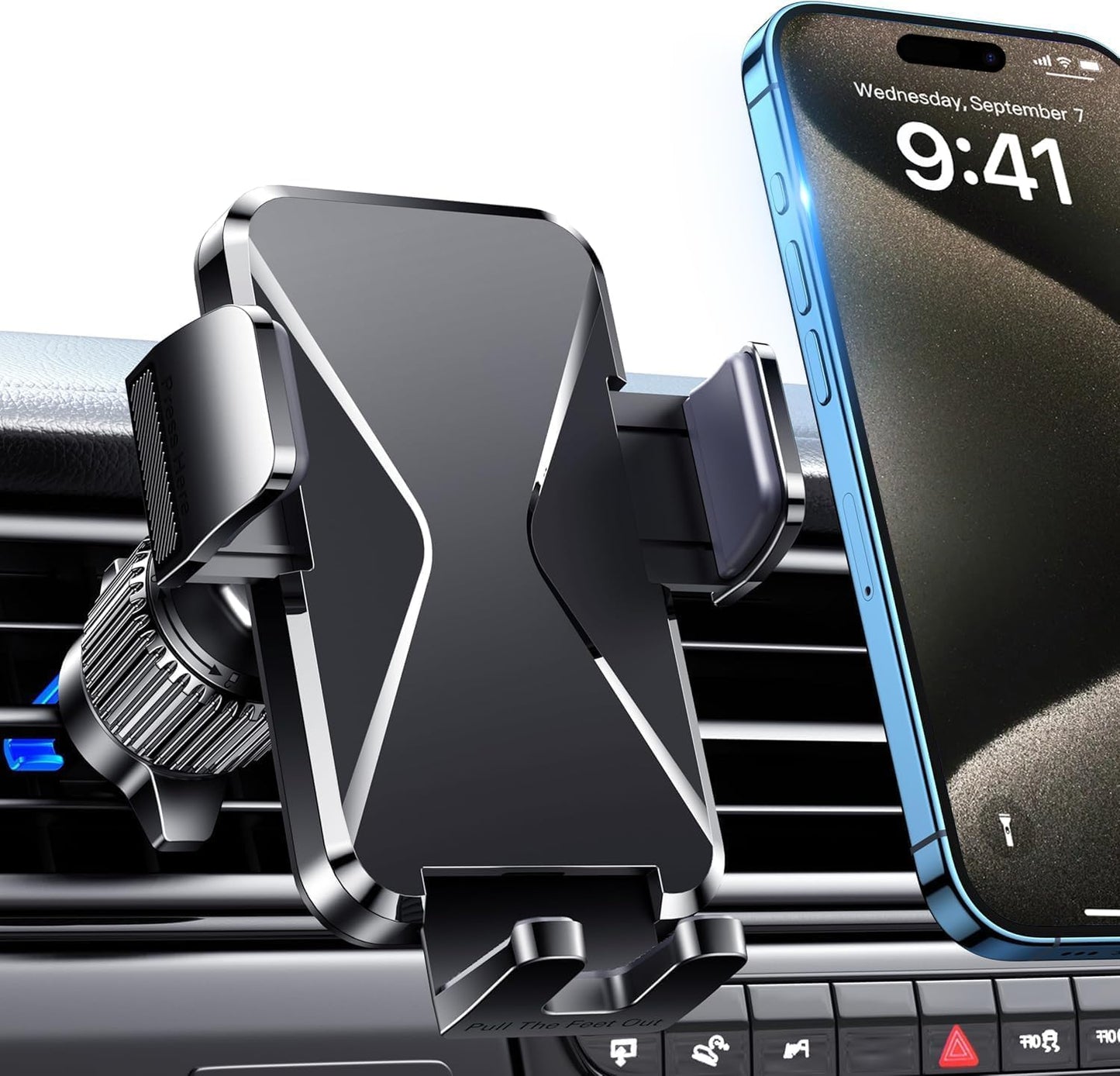 Universal Car Phone Holder - Hands-Free Mount for Windshield, Dashboard & Air Vent - Fits All Smartphones & Cameras