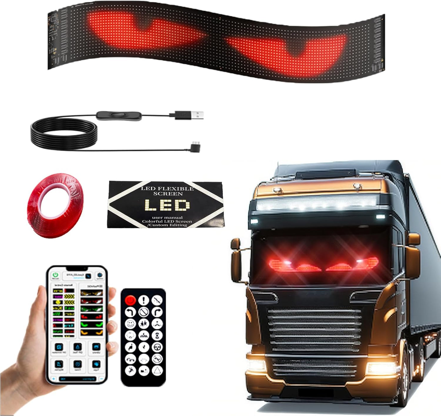 LED Devil Eyes Car Light ā USB Powered Remote Control Panel š¹š”