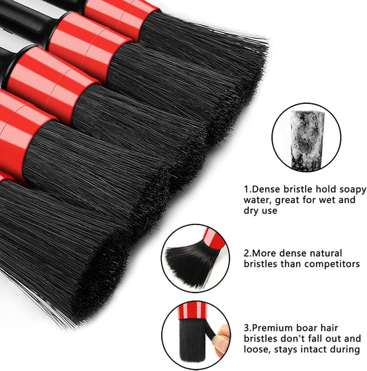 10PCS Auto Detailing Brush Kit – Boar Hair Interior & Exterior Cleaning Set 🧽✨