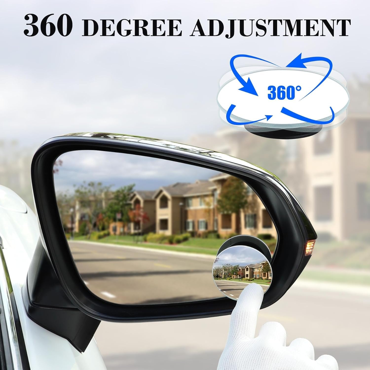 HD Blind Spot Mirrors — 2” Frameless Convex Lens for Car & SUV Safety (2-Pack / 4-Pack)