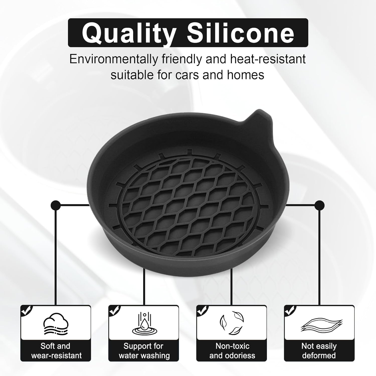Premium Silicone Car Cup Holder Stabilizer — Anti-Spill Universal Fit (8 Colors)