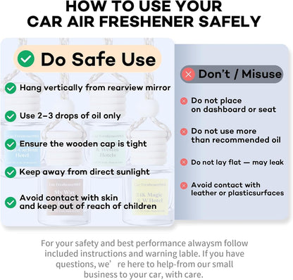 C Classy Car Air Freshener Hanging 2 Pack, Mahogany Teakwood Essential Oil Diffuser for C Ar, Cute Air Fresheners, Long-Lasting Fragrance, Car Air Fresheners for Women & Men Gift, Made in USA