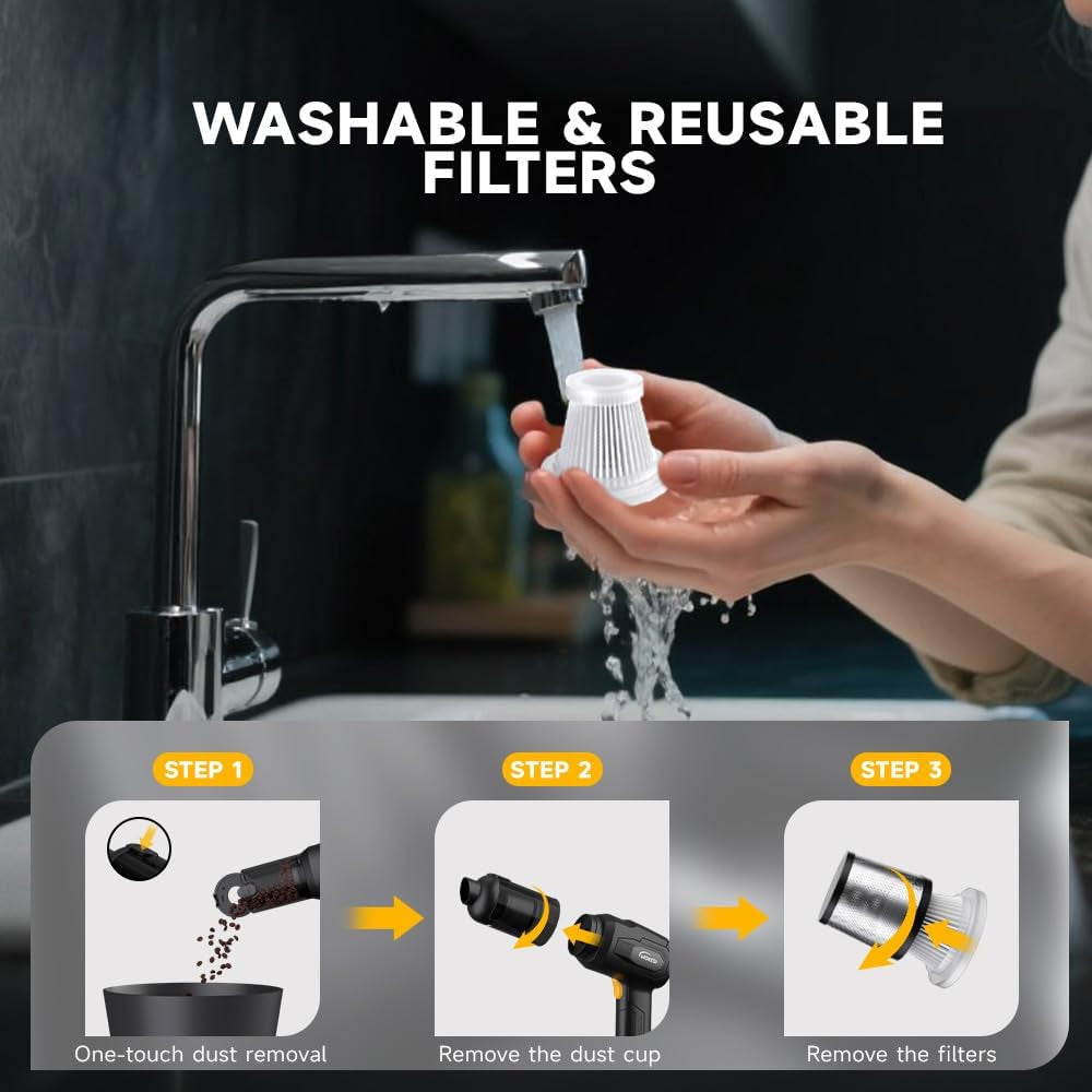 ⚡ Cordless 4-in-1 Car Vacuum – 40000 Pa Suction, Built-In Air Duster, High-Power Cleaning Machine 🔥🚗