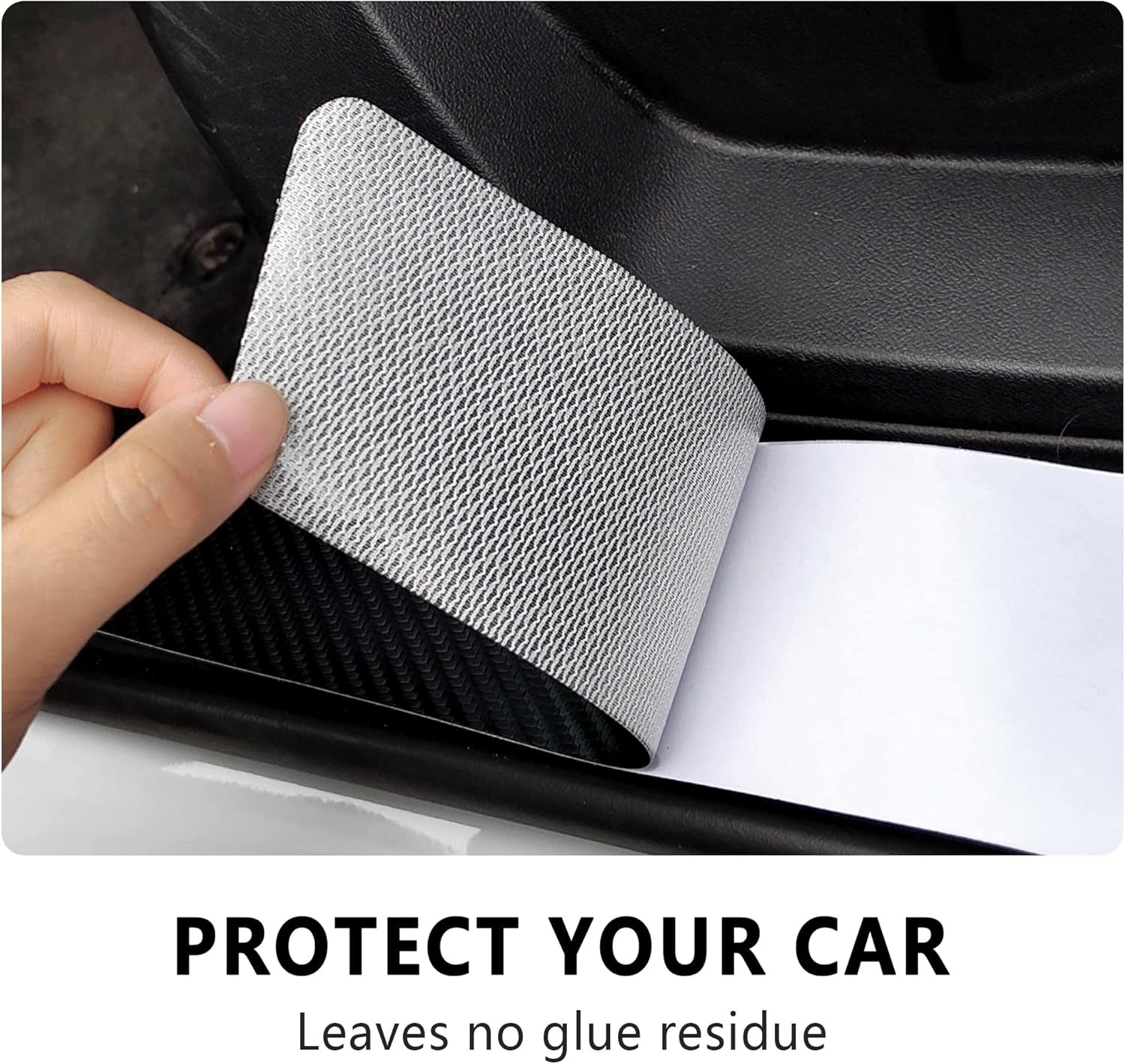4Pcs Carbon Fiber Car Door Sill Protectors - Self-Adhesive Anti-Scratch Stickers for Enhanced Interior Style (White/Sport)