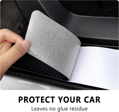 4Pcs Carbon Fiber Car Door Sill Protectors - Self-Adhesive Anti-Scratch Stickers for Enhanced Interior Style (White/Sport)