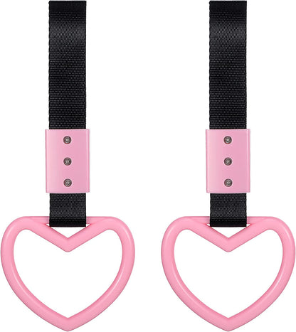 2PCS Heart Handle Straps – Rear Bumper Drift Rings 💔🚙