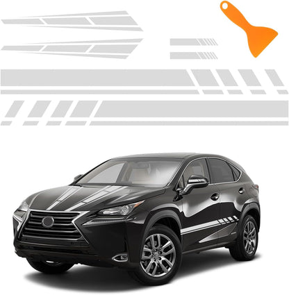 6PCS Car Racing Stripe Kit – Hood, Side & Mirror Decals ⚡🏎️