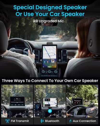 🚙 8” Wireless CarPlay Display – Android Auto, 1080P Backup Cam, GPS, Rotatable Touchscreen 📡💫
