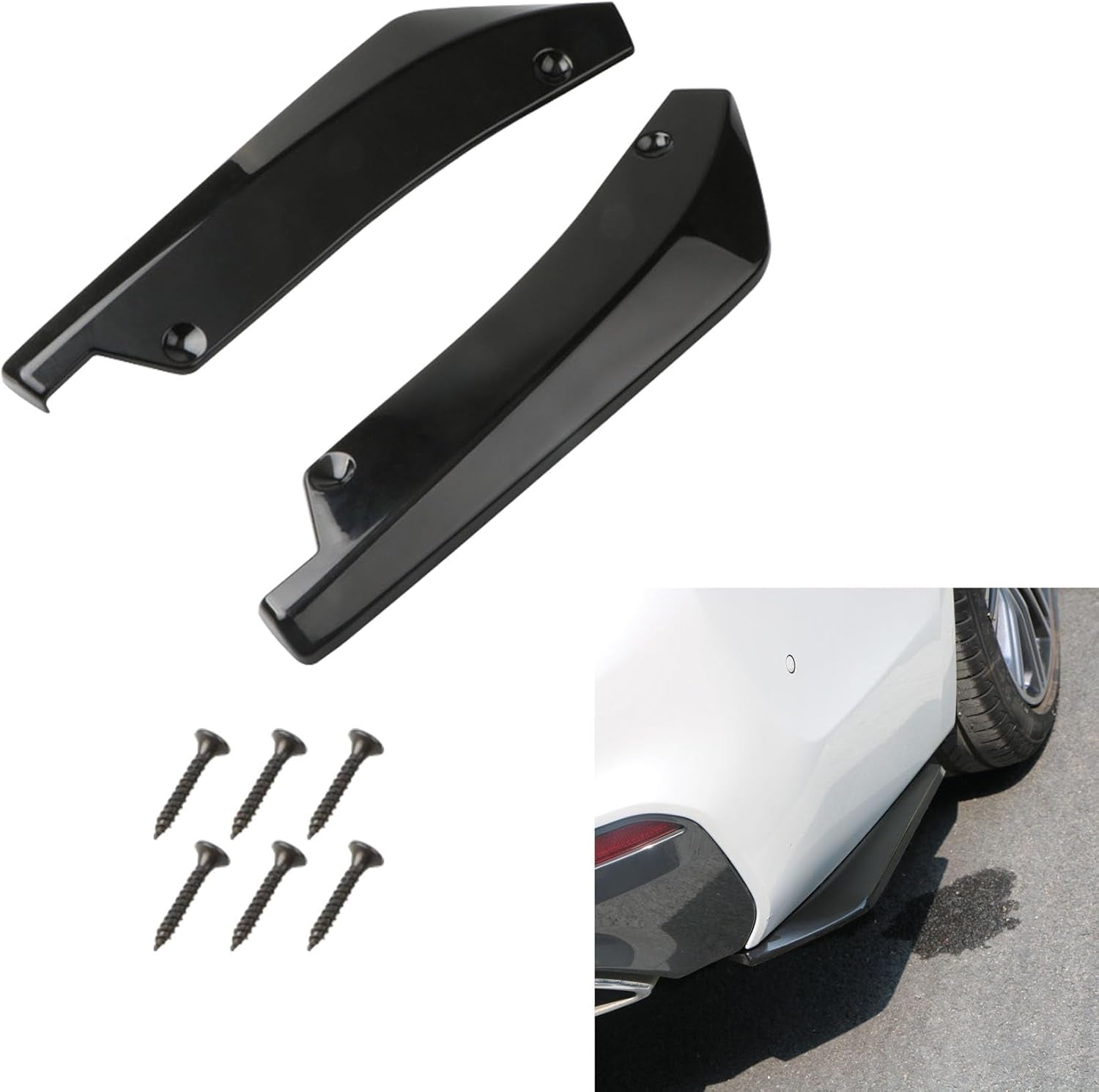 2PCS Rear Bumper Splitter Protectors – Universal Black Diffuser 🧱🚗