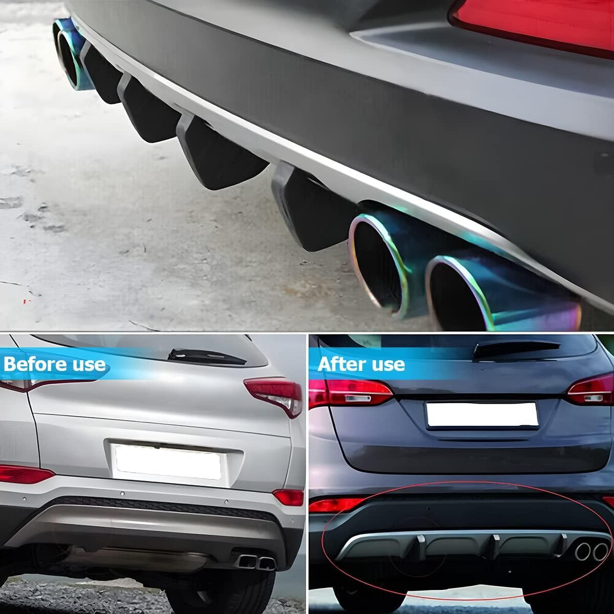 Upgrade Your Ride: 4-Piece Car Lower Bumper Lip Diffuser & Spoiler Fin Protector Kit - Universal Fit for Cars, SUVs, and Trucks