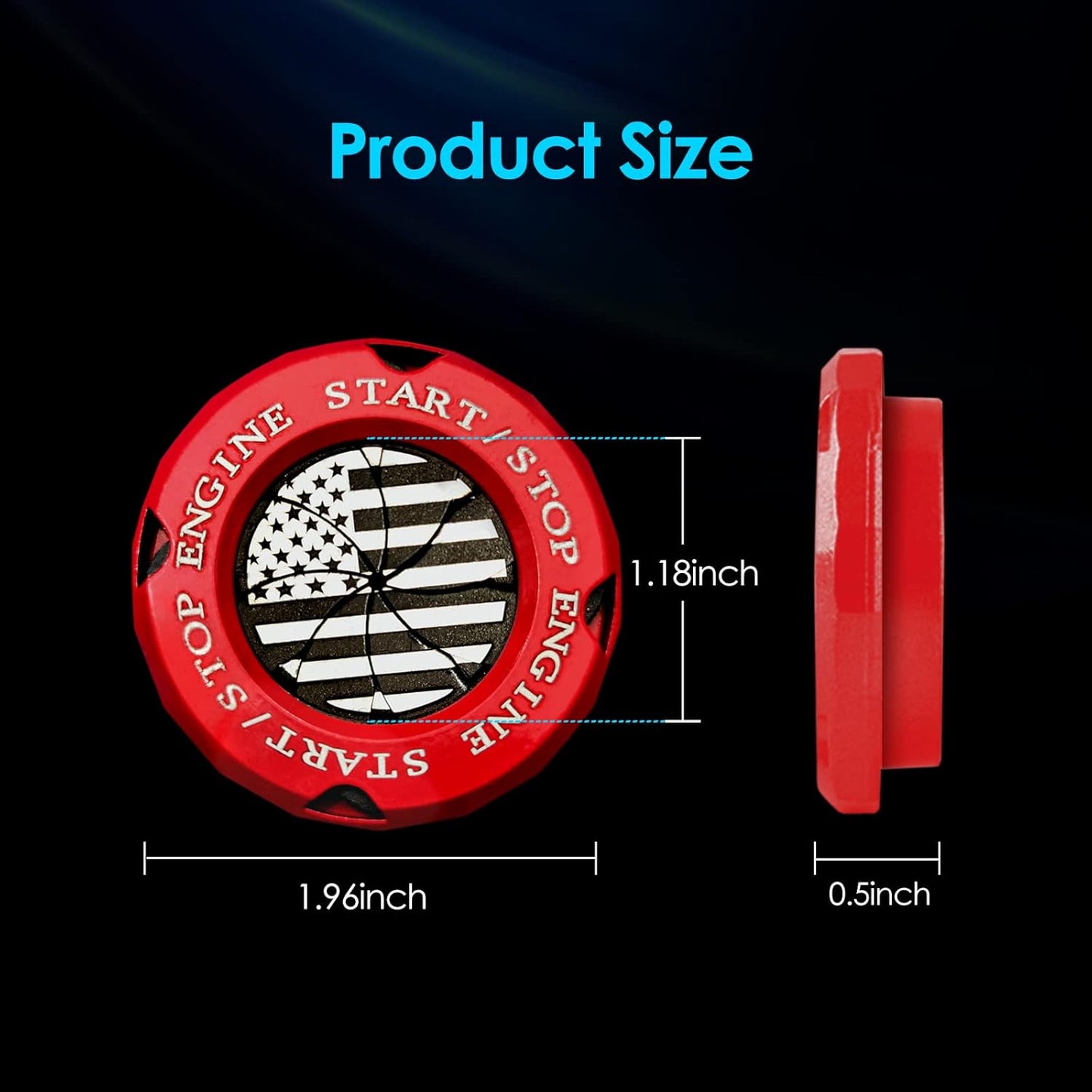 American Flag Engine Start Button Cover – Metal Ignition Protector 🚘