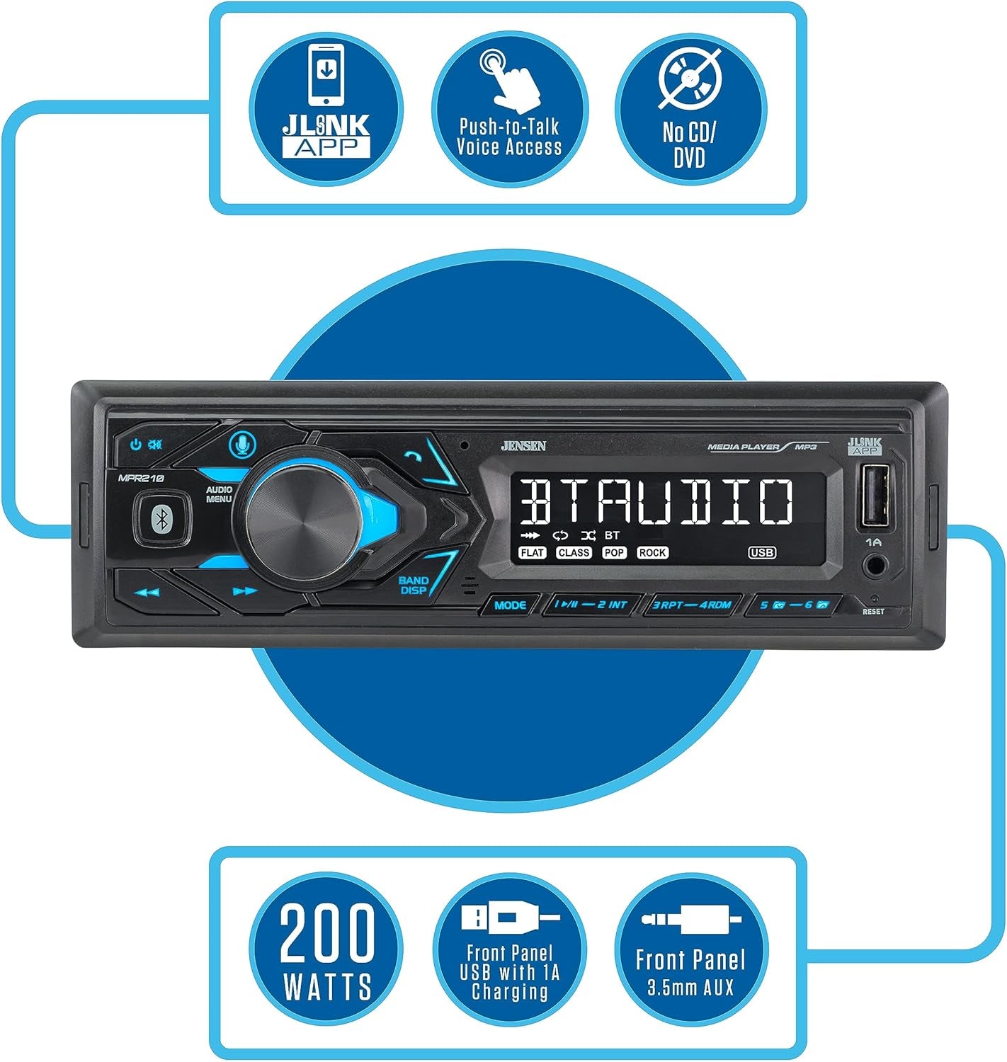 🎵 MPR210 7” Touchscreen Car Stereo – Bluetooth, AM/FM, Push-to-Talk, USB Playback 🚗💡