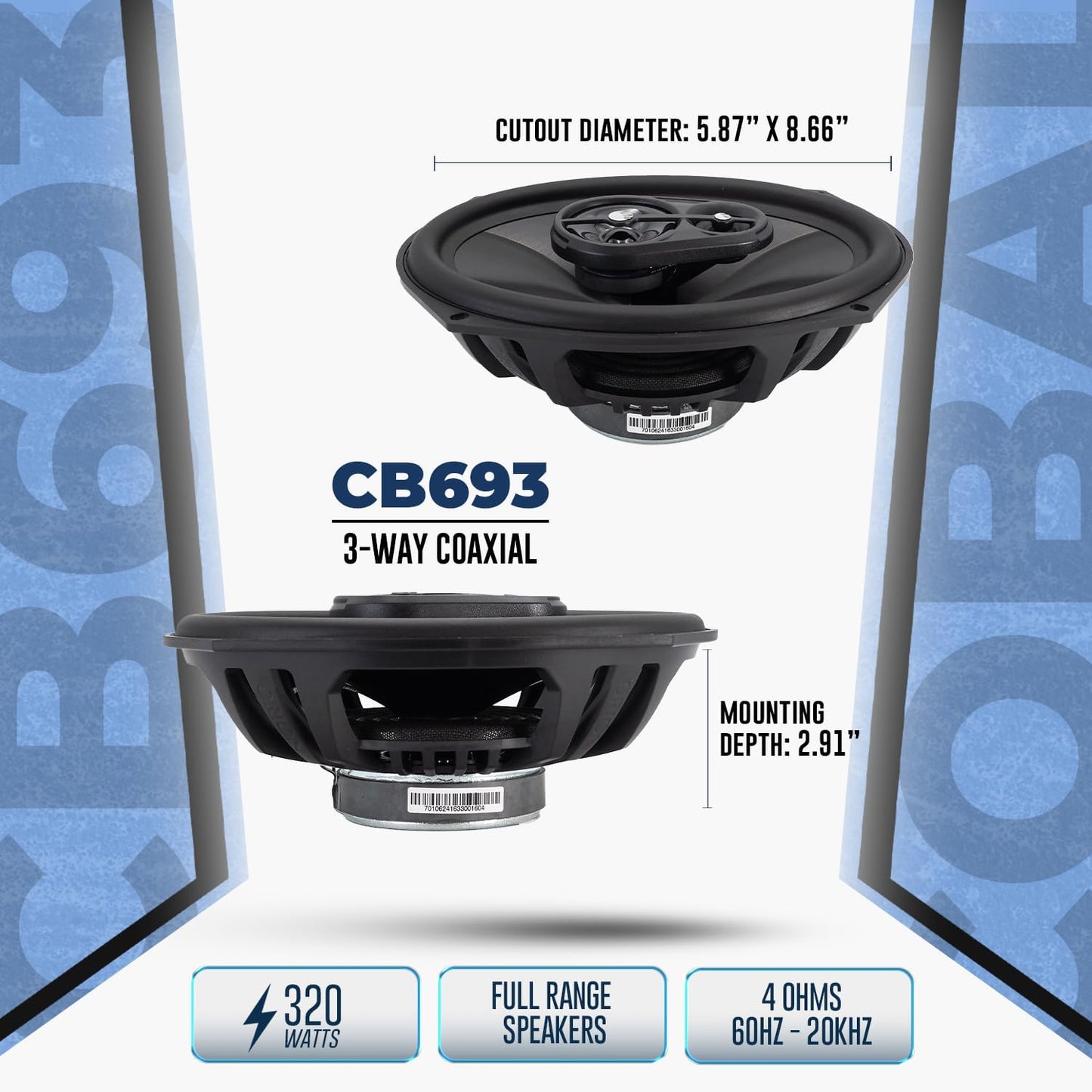 🔊 Cobalt Series CB65C 6.5” 2-Way Audio System – 280W RMS, Silk Dome Tweeters, Full-Range Clarity 🎵🔥