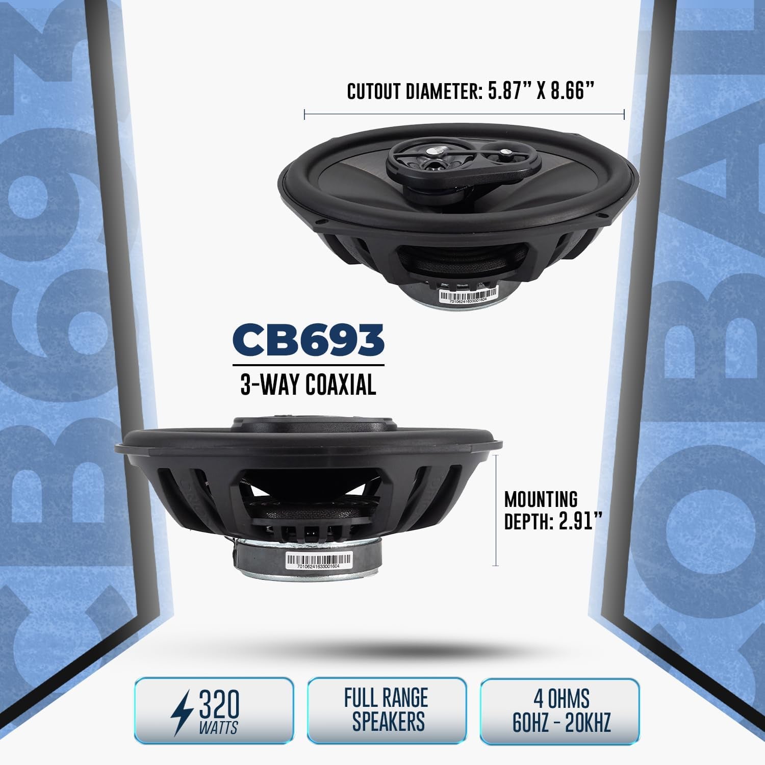 🔊 Cobalt Series CB65C 6.5” 2-Way Audio System – 280W RMS, Silk Dome Tweeters, Full-Range Clarity 🎵🔥
