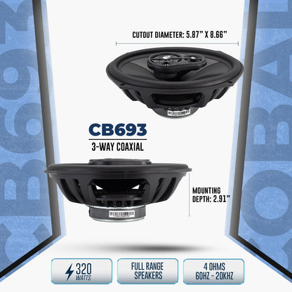 🔊 Cobalt Series CB65C 6.5” 2-Way Audio System – 280W RMS, Silk Dome Tweeters, Full-Range Clarity 🎵🔥