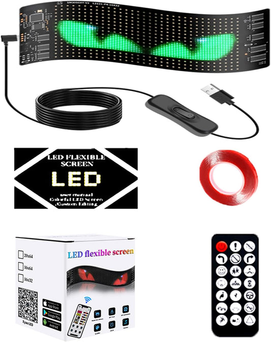 LED Devil Eyes Car Light – USB Powered Remote Control Panel 👹💡