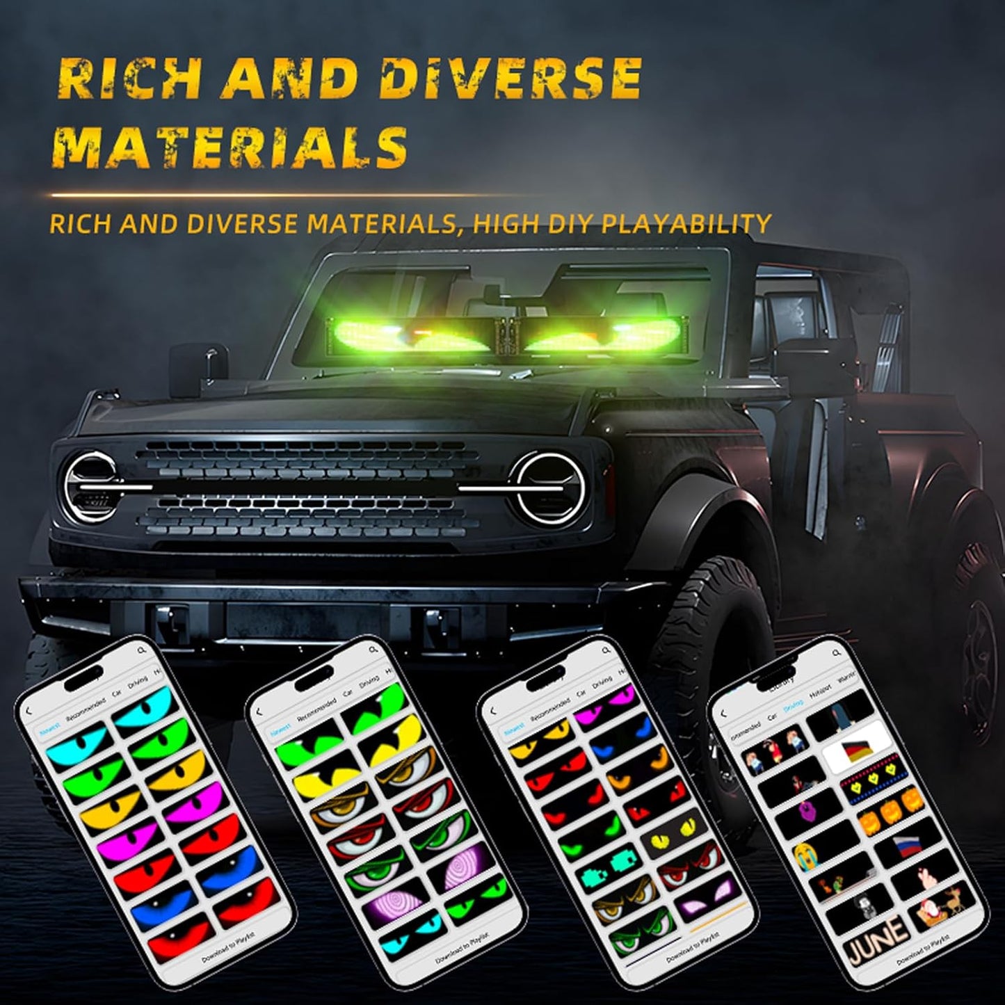 LED Devil Eyes Car Light – USB Powered Remote Control Panel 👹💡