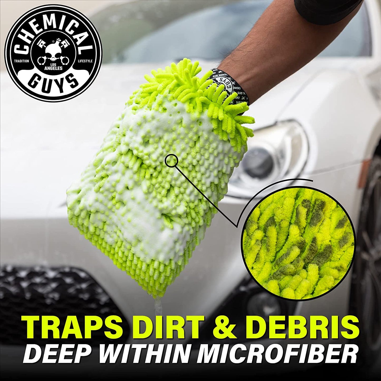 Premium Chenille Microfiber Wash Mitts (2 Pack)
