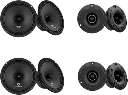 💥 4X PRO Car Speakers + Tweeters Bundle – 6.5” Midrange Bullet Audio Kit for Deep, Clean Bass 🔈🔥
