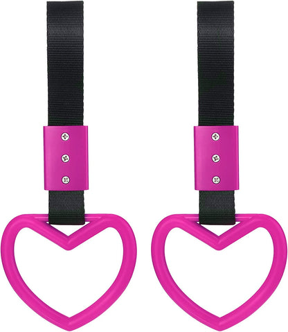 2PCS Heart Handle Straps – Rear Bumper Drift Rings 💔🚙