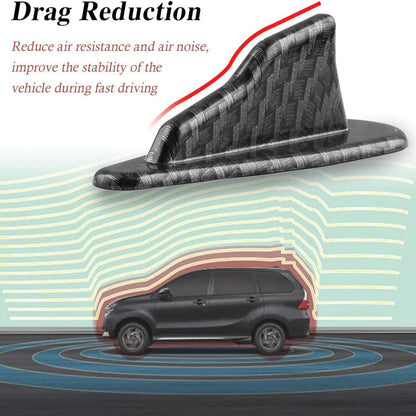 Upgrade Your Ride:  10-Piece Shark Fin Diffuser Kit - Carbon Fiber Style for Spoiler Roof Wings & Enhanced Airflow