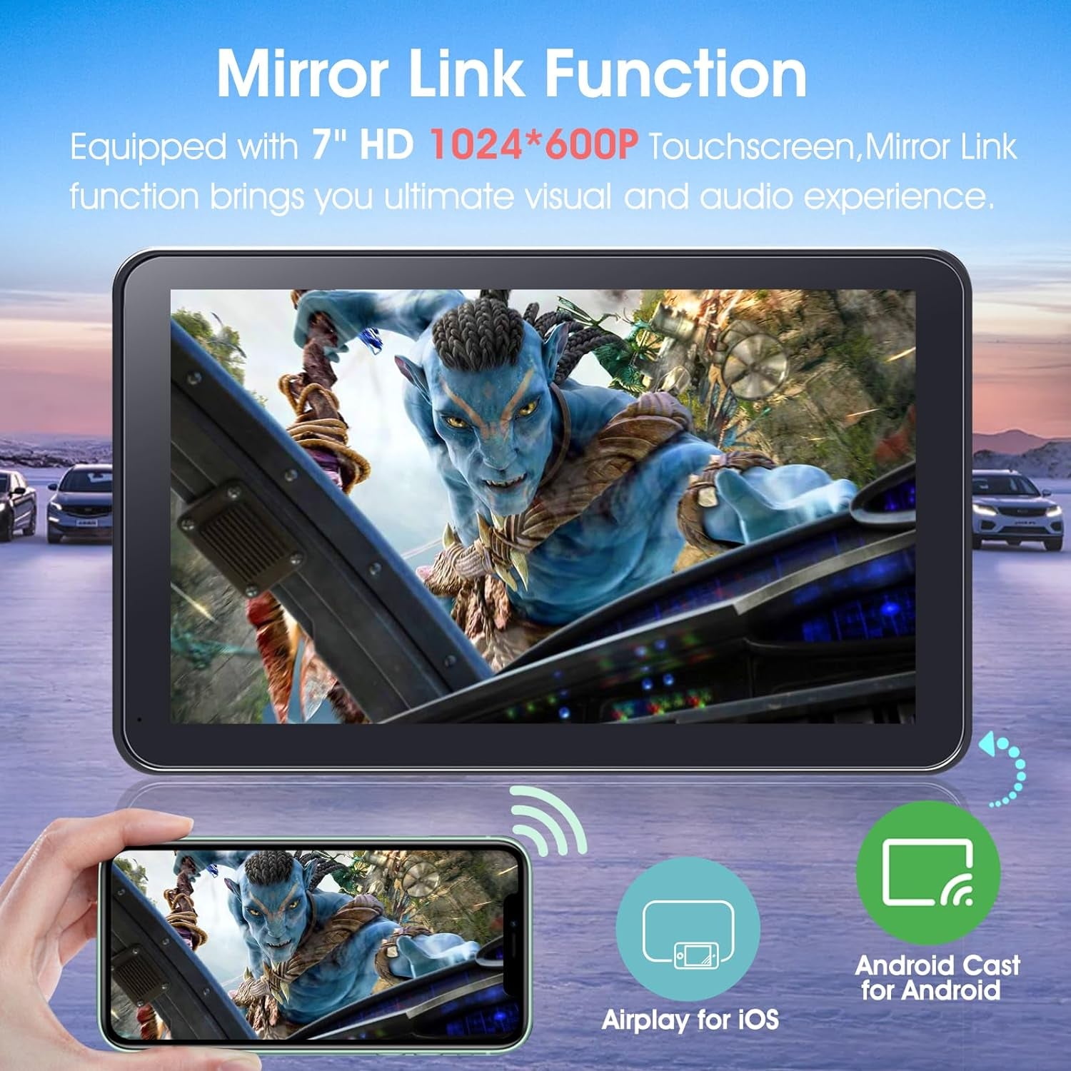 7” Wireless CarPlay Touchscreen Stereo – Mirror Link, Bluetooth, Backup Camera 🖥️🎶