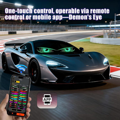 LED Devil Eyes Car Light – USB Powered Remote Control Panel 👹💡