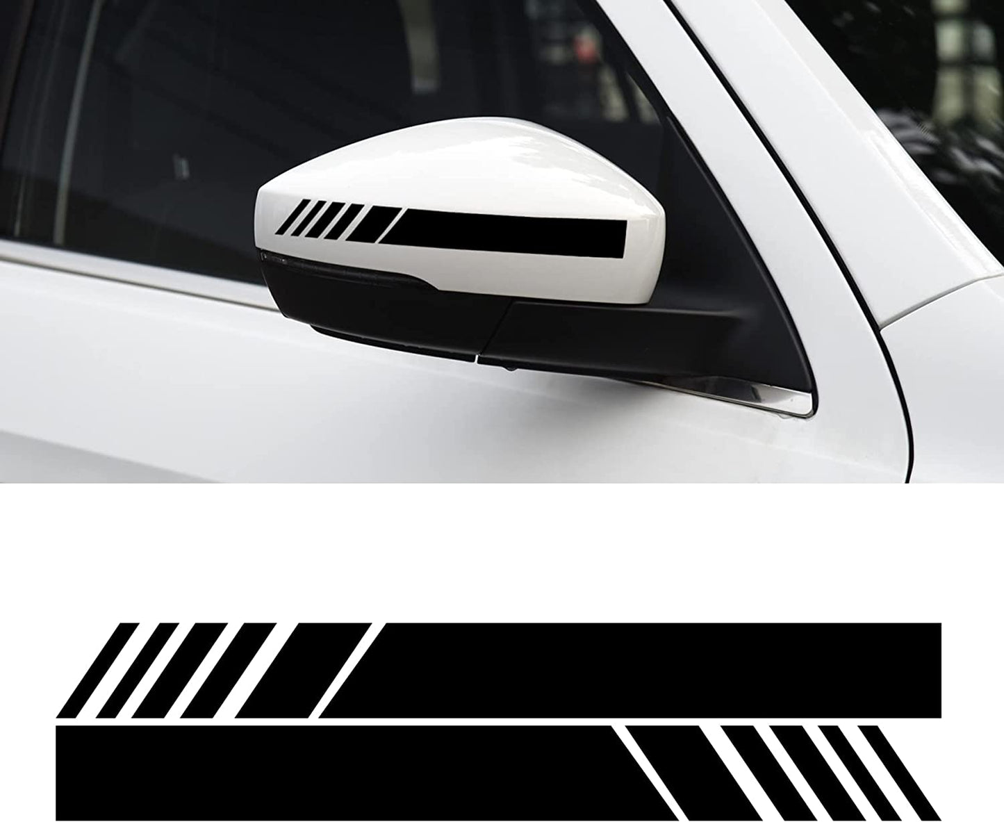4PCS Rear View Mirror Decals – Black Carbon Look Car Stickers ⚫🚘