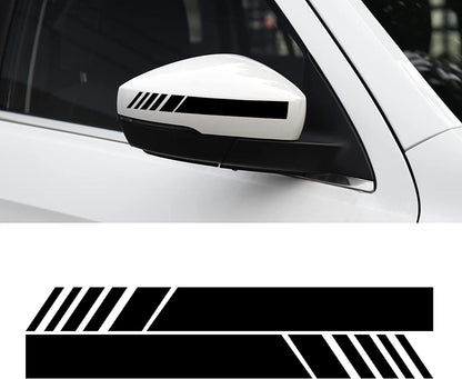 4PCS Rear View Mirror Decals – Black Carbon Look Car Stickers ⚫🚘