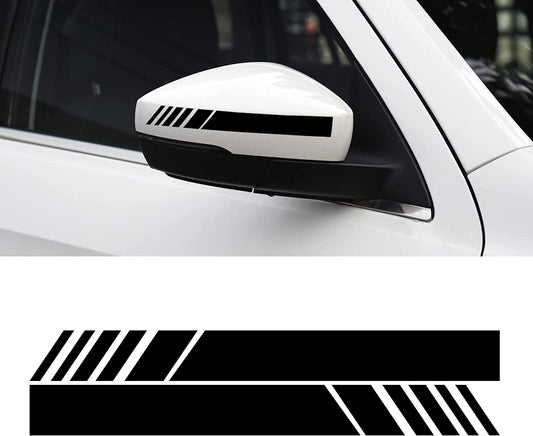 4PCS Rear View Mirror Decals – Black Carbon Look Car Stickers ⚫🚘