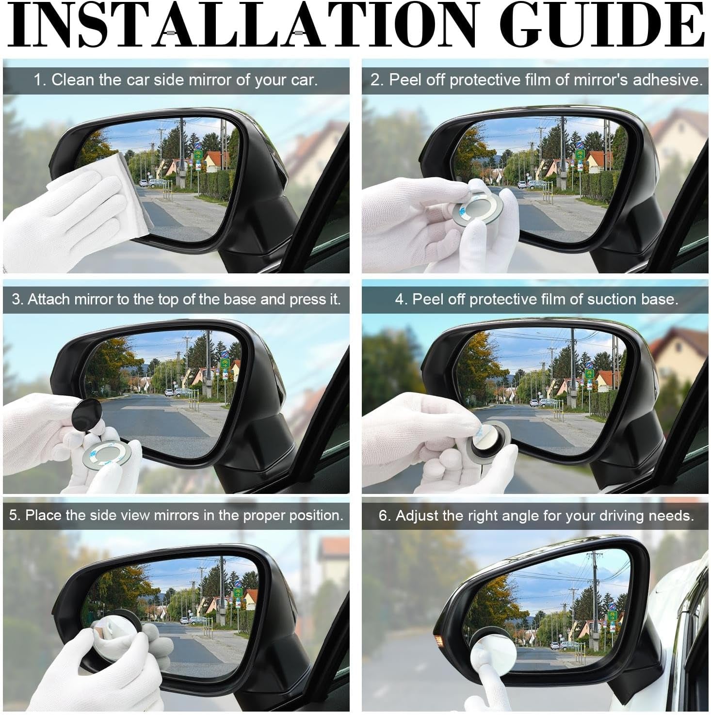 HD Blind Spot Mirrors — 2” Frameless Convex Lens for Car & SUV Safety (2-Pack / 4-Pack)