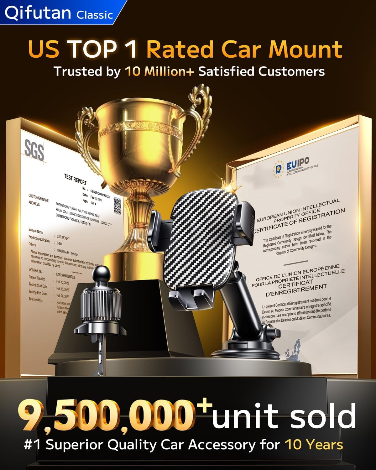 Universal  Car Phone Holder - Hands-Free Mount for Windshield, Dashboard & Air Vent - Fits All Smartphones & Cameras