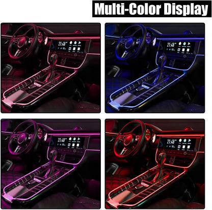 ⚡ EL Wire Neon Interior Car Lights – 16FT USB Glow Strip with Fuse Protection, Smooth Ambient Edge Lighting 🔵✨