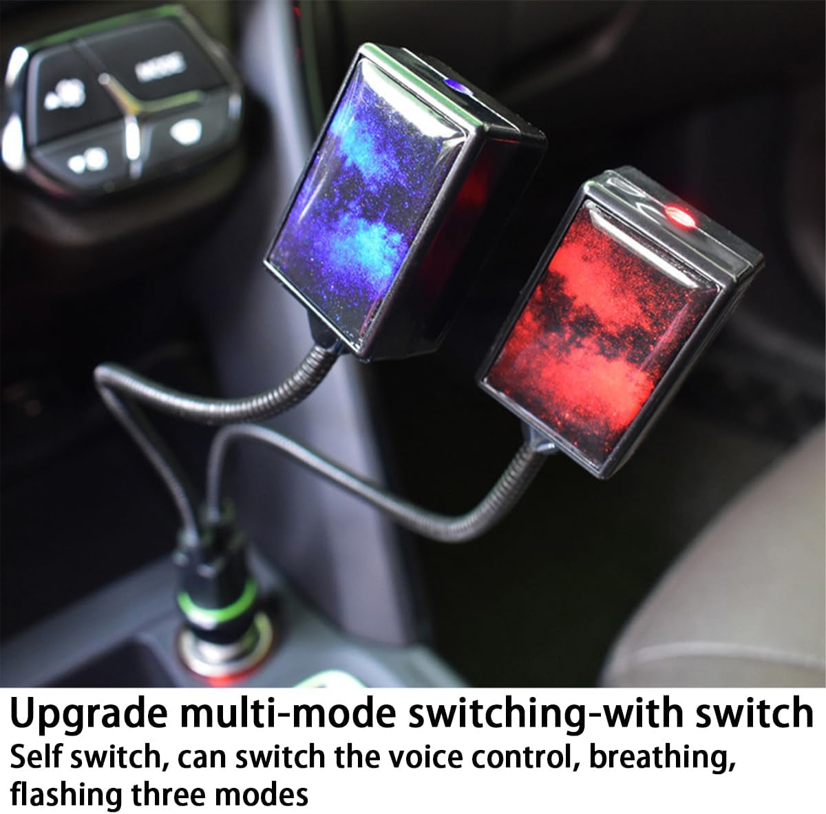 USB Car Roof Light – Sound Activated LED Star Projector 🌌💡