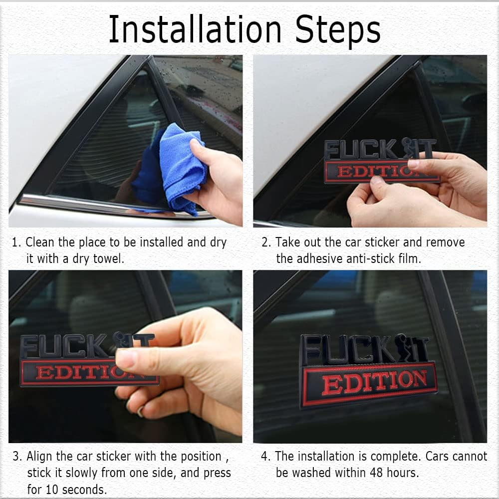 Fuck IT Edition 3D Car Emblem Badge Sticker - Universal Fit for All Cars & Trucks