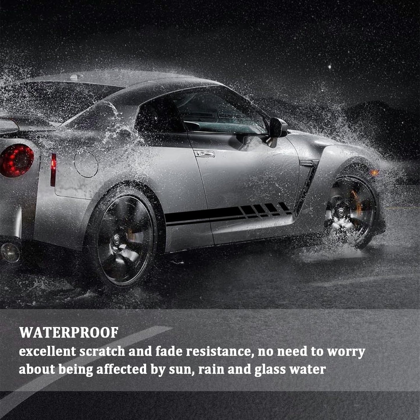 6PCS Car Racing Stripe Kit – Hood, Side & Mirror Decals ⚡🏎️