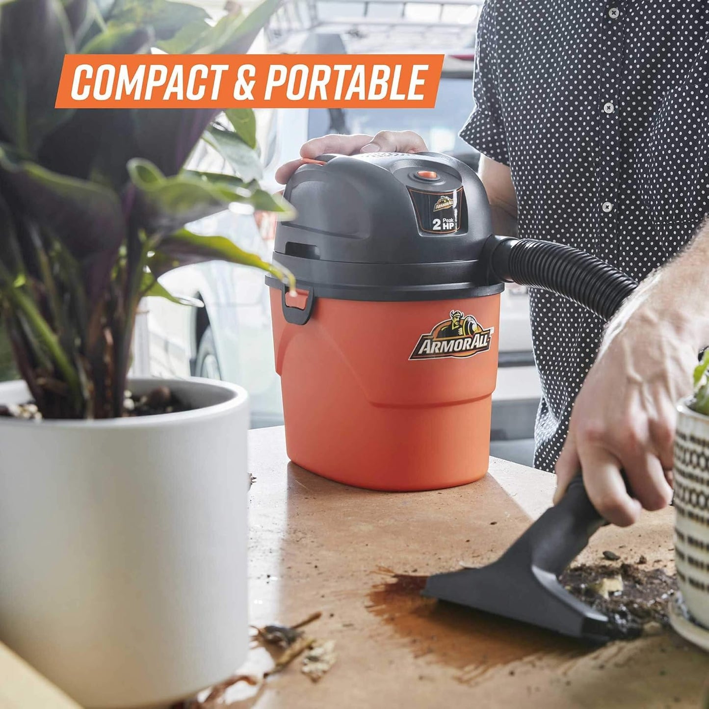 ® AA155 1.5-Gallon 2 Peak HP Portable Wet/Dry Vacuum, Orange