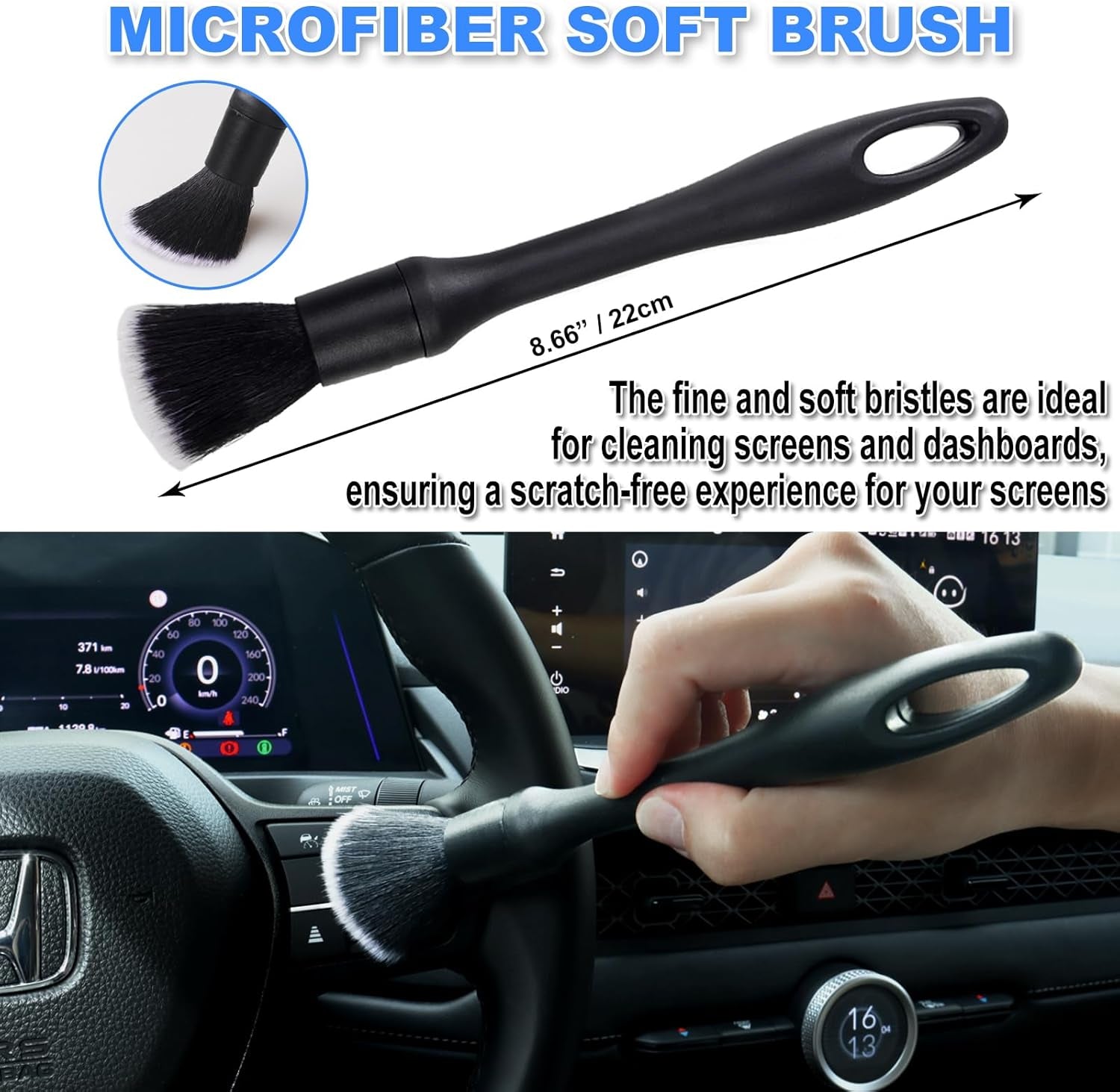 7PCS Soft Hair Car Detailing Brushes – Interior Cleaning Kit 🪶🧽