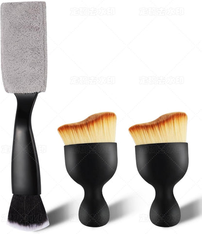 3PCS Auto Interior Detail Set – Scratch-Free Brushes & Duster 🌀🧼