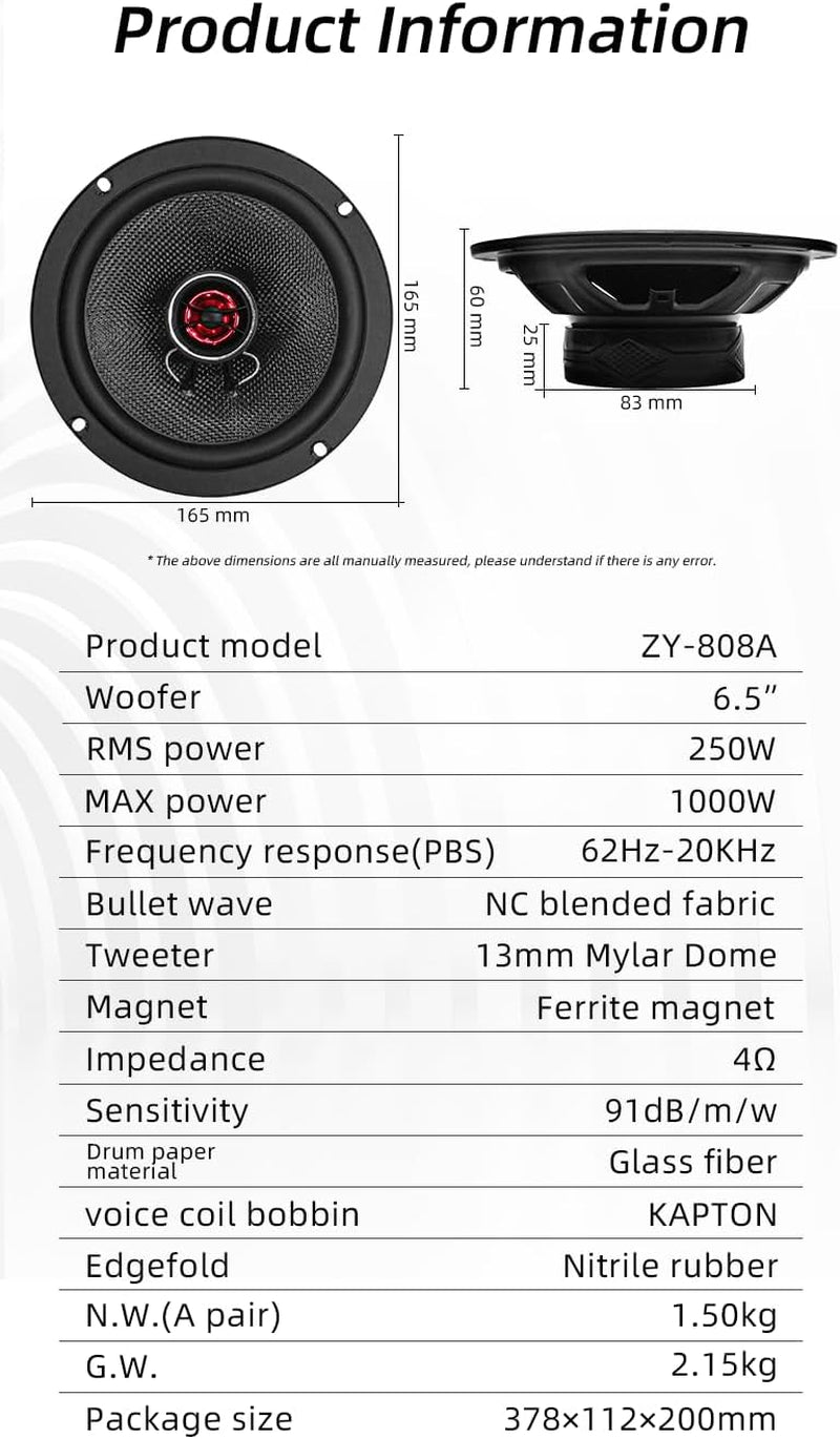💥 2026 Premium 6.5” Hi-Fi Car Speakers – 1000W Max Power, Concert-Level Sound Experience 🎶🔥