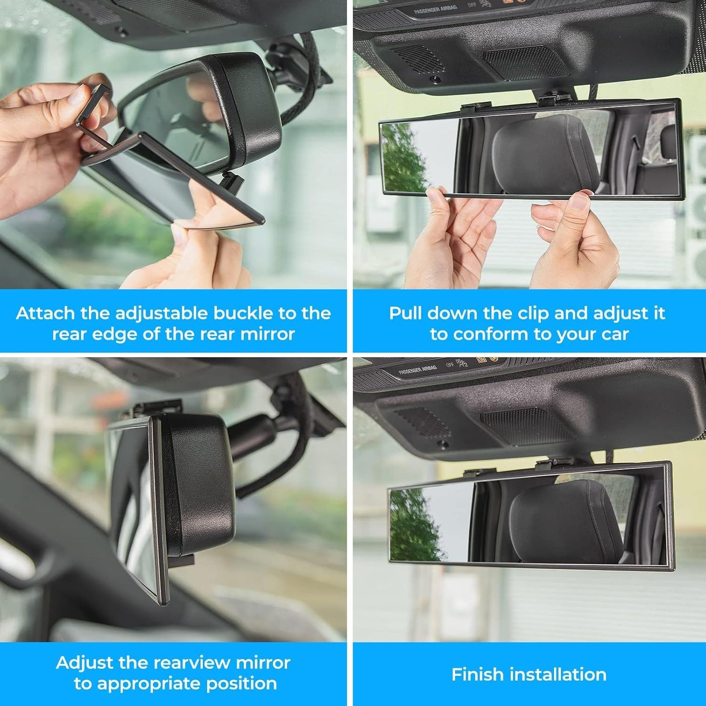 Wide-Angle Rear View Mirror — HD Clip-On Panoramic Mirror
