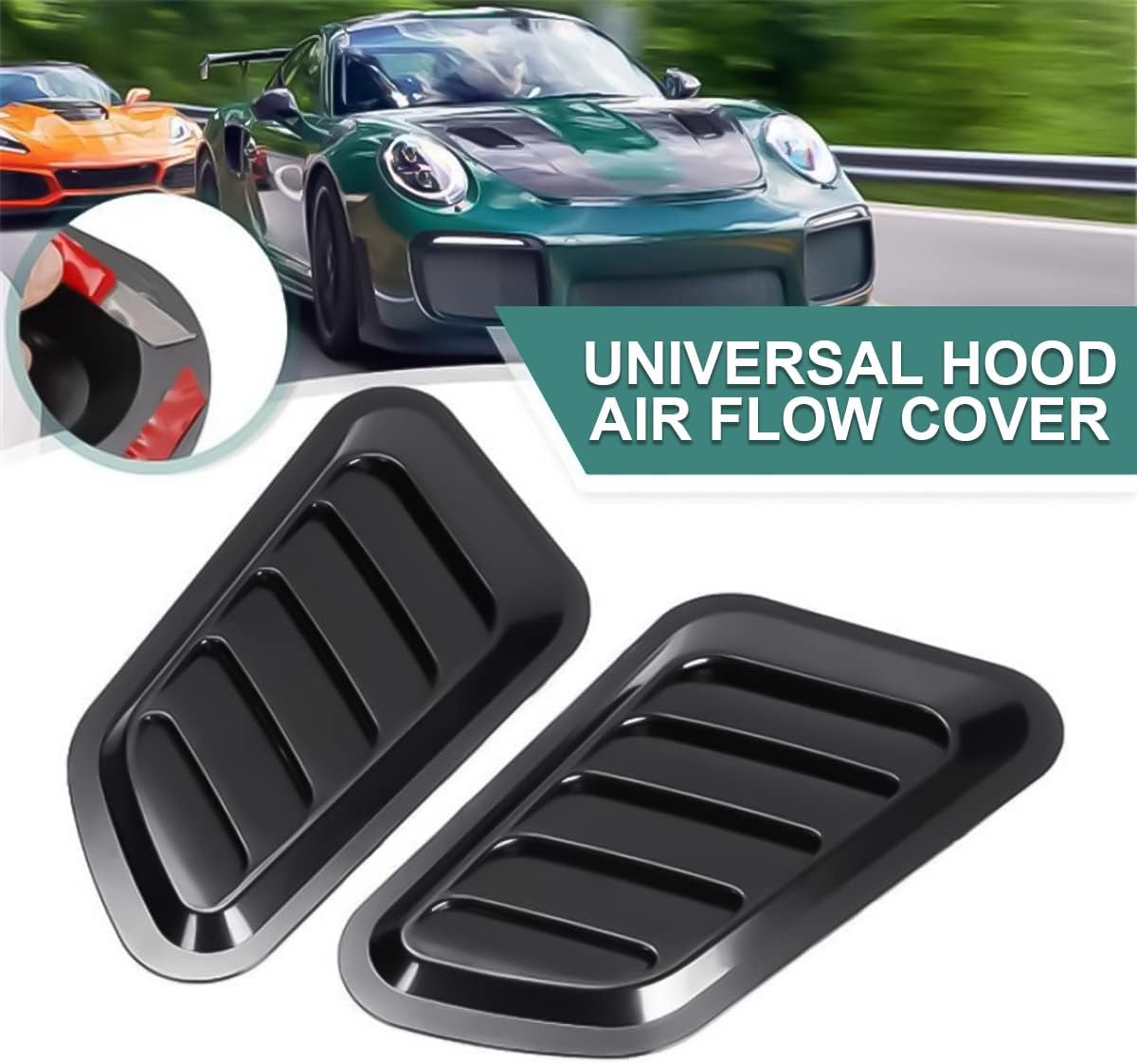 2PCS Car Hood Air Vents – Universal Bonnet Intake Trim Scoop Cover 🌀🚗