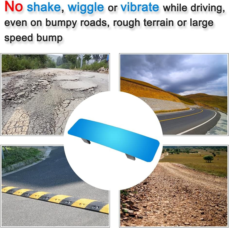 🪞 Frameless Anti-Glare Rearview Mirror – Panoramic Wide Interior View