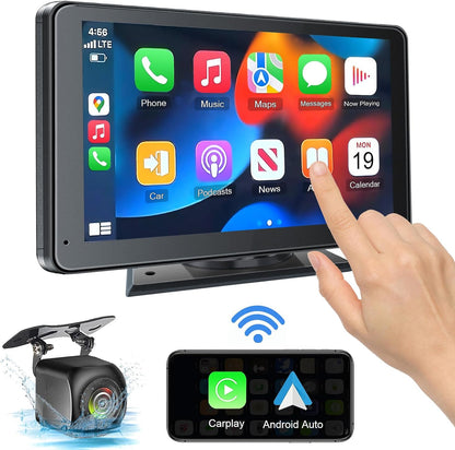 Wireless Car Stereo – 7” Touchscreen Apple CarPlay & Android Auto with Backup Camera 📱🚘