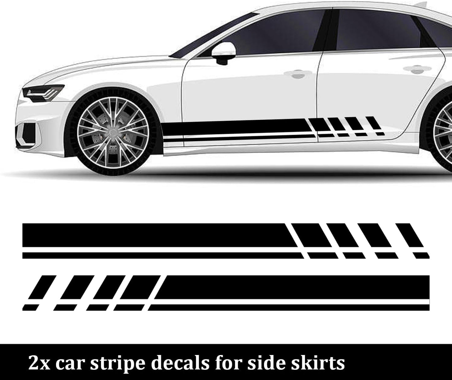 6PCS Car Racing Stripe Kit – Hood, Side & Mirror Decals ⚡🏎️