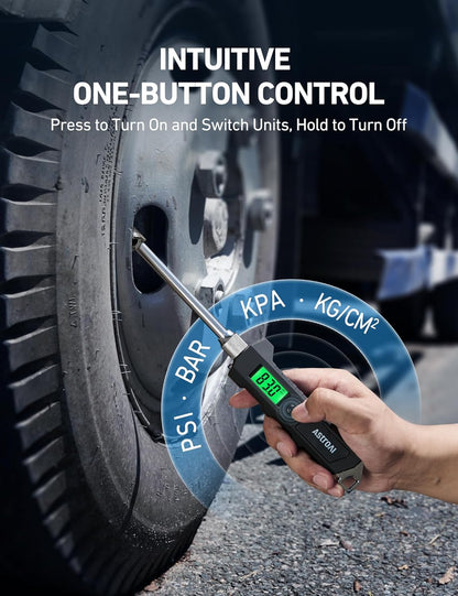 Digital Tire Pressure Gauge – 230 PSI Dual Head with LCD & Light 🚘🔋