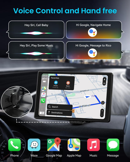 🚙 8” Wireless CarPlay Display – Android Auto, 1080P Backup Cam, GPS, Rotatable Touchscreen 📡💫