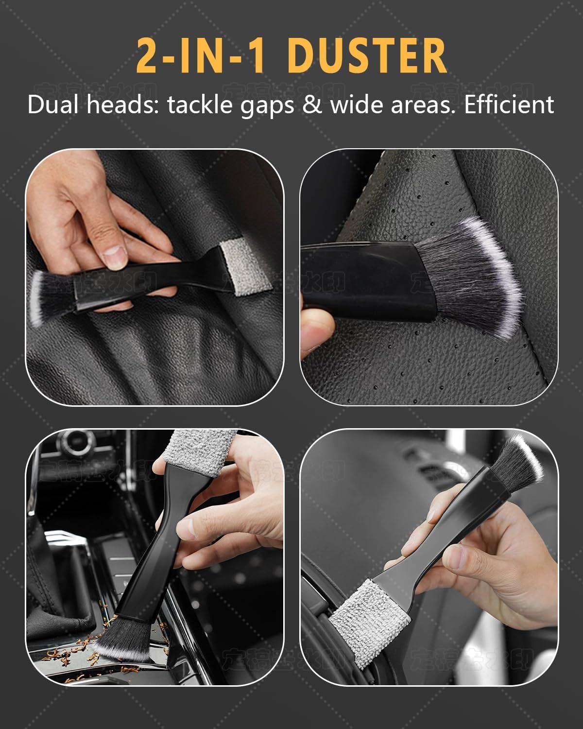 3PCS Auto Interior Detail Set – Scratch-Free Brushes & Duster 🌀🧼