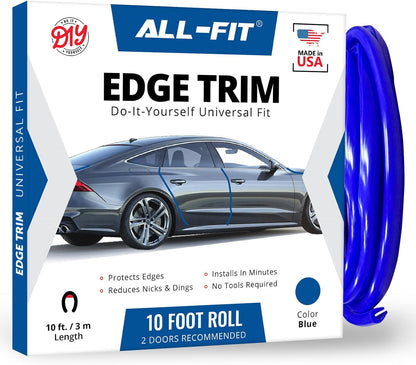 All-Fit Universal Car Door Edge Protector - Flexible DIY Trim to Prevent Scratches & Dings (10 Ft - Red)