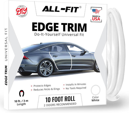 All-Fit Universal Car Door Edge Protector - Flexible DIY Trim to Prevent Scratches & Dings (10 Ft - Red)